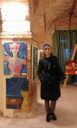 Biennale di Foiano della Chiana, Opere: Donna-Farfalla, Vento di passione. Olio su tela cm 70X50                                         